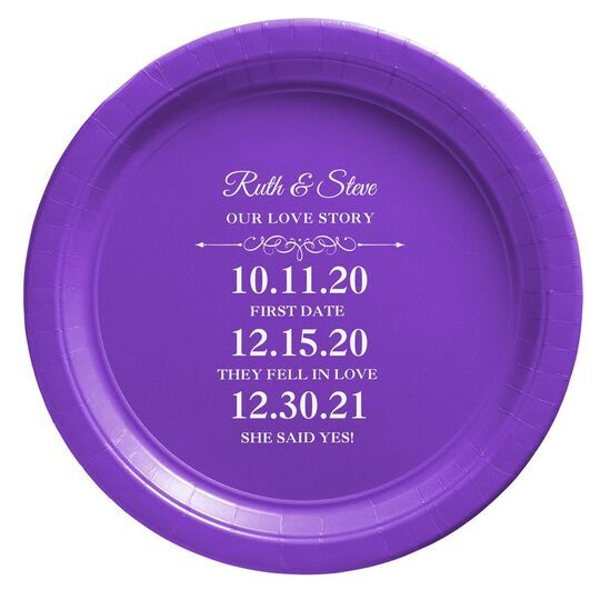 Our Love Story Paper Plates